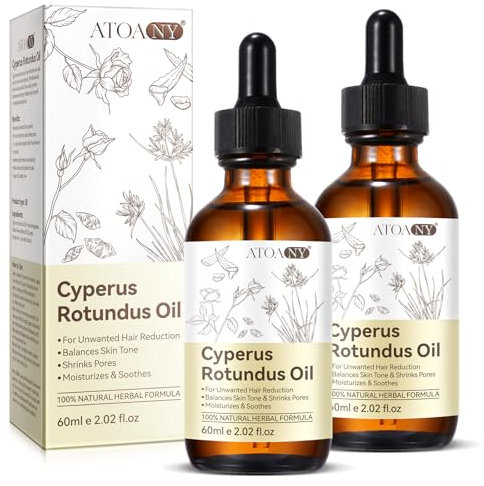 Cyperus Rotundus Oil, Olio di Cipero Naturale al 100% per la Depilazione, la Riduzione Della Crescita dei Peli Sul Corpo e la Levigazione Della Pelle, Adatto a Tutti i Tipi di Pelle, con Contagocce