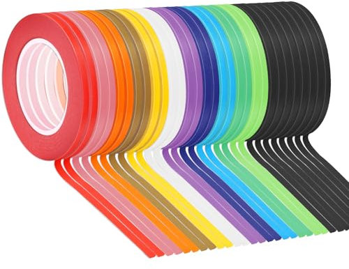Lnngub 30 Rolls 1/8 Whiteboard Tape,3mm Thin Draping Tape Dry Erase Board Tapes Pinstriping Tapes for White Board Lines White Boards Accessories DIY Art Crafts