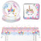 FTXanty 41 Pcs Vaisselle Jetable Anniversaire Licorne Vaisselle Anniversaire Fille Jetable Assiettes + Serviette +Nappe de Fête pour Fête Décorations Noël