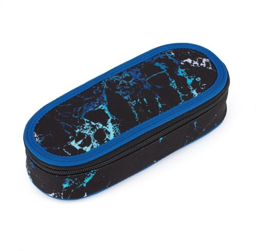 TOPGAL ETUI & Federmäppchen – Gepolstertes Federmäppchen für Schüler & Studenten, mit Zwippschluss, Gummischlaufen & Netzfach, 23×10×5cm (Blauschwarz)