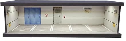 Modello di Garage per Auto in Diorama 1:43, per Scatola di Esposizione di Modellini Auto in Metallo in Scala 1:43, Scena di Parcheggio di Auto City, con Luce LED e Copertura in Acrilico (MJ-03)