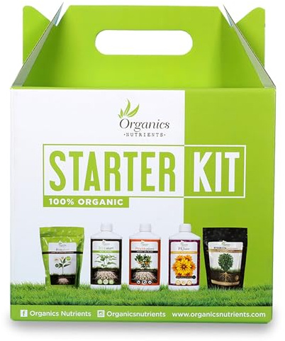 Organics Nutrients Starter Kit mit Mykoriza – organischer Dünger & Pflanzendünger für Gemüse, Kräuter & Blumen – 5-teiliges Set für kräftiges Wachstum & Wurzeln – 10–20 Pflanzen
