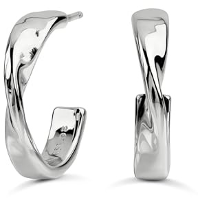 Radley Silver Plated Hammer Effect Hoop Earrings