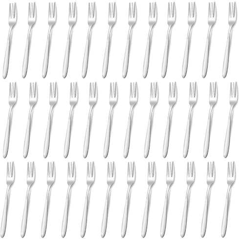 36 Stück Kuchengabeln Silber, 5,31 Zoll (13,5cm) Edelstahl Gabel Set, Kleine Gabeln, Kuchengabel, Besteck Gabeln, Dessertgabeln Edelstahl Set, für Zuhause, Party, Restaurant, Spülmaschinenfest