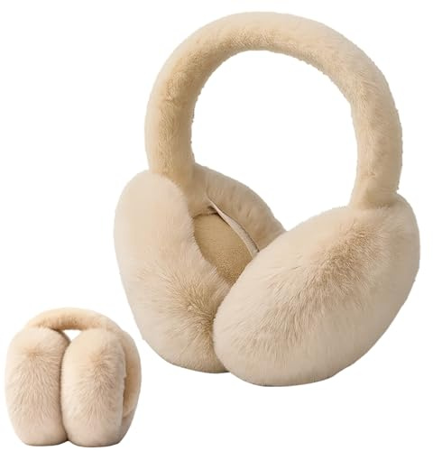 PSFXBM Women's Earmuffs Faux Fur Warm Earmuffs Winter Cute Plush Ear Warmer Ear Covers Ear Muffs for Winter,Adjustable Warm Plush Fluffy muffs Ear Warmers For Women Girls