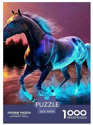Pferd 1000 Teile Galloping Pferd Puzzle Für Erwachsene Und Kinder Herausforderndes Premium Quality Familienspiel Geschenk Für Liebhaber Oder Freunde 70x50cm/1000pcs