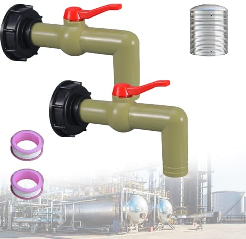 2 Pezzi Rubinetti IBC Da 1 Pollice: Robinet De Réservoir IBC, Adattatore IBC S60 X 6, Filettatura Grossa, Diametro Di Uscita 33 Mm, IBC Rubinetto Di Scarico per Serbatoi D'acqua