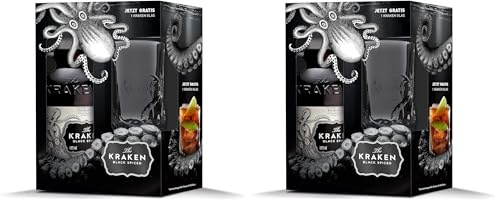 Kraken Black Spiced Rum | In der Geschenkverpackung | Mit einzigartig-würzigem Geschmack | 40% vol. | 0,7 l (Packung mit 2)