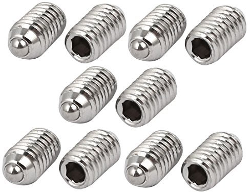 sourcing map 10stk M6x10mm 304Edelstahl Sechskant Madenschraube Set Schraube Feder Kugel de