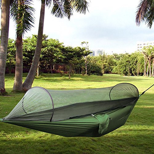 Hamac de Camping, Tissu de Nylon Portable Pliable, moustiquaires Ultraléger Tissu de Parachute Durable Hamac pour extérieur, Plage, Randonnée, Voyages, Plage, Cour arrière.