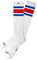 Spirit of 76 Herren & Damen Sport Retro Skater Socken Hoch Baumwolle 43 44 45 46 Weiß - Blau - Rot Allstars Hi (L)