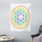 ABAKUHAUS Platz Wandteppich, Leuchtende Blume des Lebens aus Weiches Mikrofaser Stoff Waschbar ohne Verblassen Digitaldruck, 110 x 150 cm, Gelb Blau