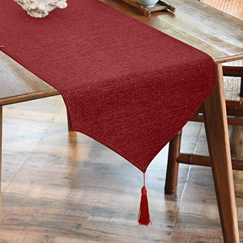 LUOLUO Leinenoptik Tischläufer Abwaschbar Tischläufer Tischdecke Elegante Heimtextilien für Den Innen- und Außenbereich Tischdekoration Tischläufer