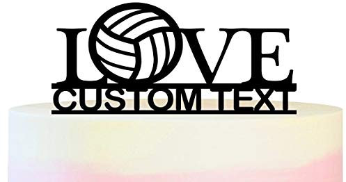 Innovedesire Personalisiert Sie Ihren Namen Love Volleyball Kuchenaufsätze Hochzeit Geburtsta Acryl Dekor Cupcake Kuchen Topper Stand für Kuchen Party Dekoration 11 Stück
