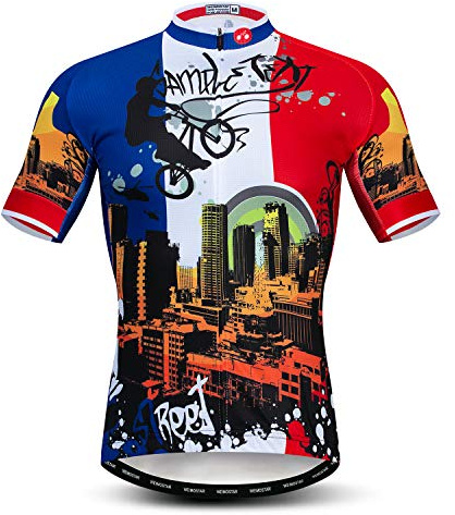 JPOJPO Fahrradtrikot für Herren, Mountainbike-Trikot, Sommer, kurzärmelig, atmungsaktiv, schnell trocknend