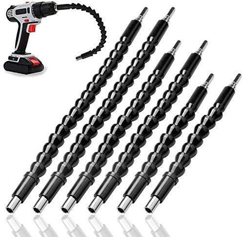 Set of 6, Flexible Drill Bit Extension Kits, DaKuan 11.8 Inch 9.8 Inch 7.8 Inch Different Sizes Flexible Screwdriver Shaft Easy Bendable Snake Driver Extender, 2 for Each Size