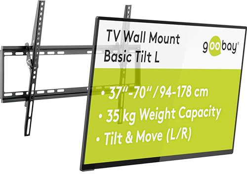 goobay 49741 Soporte de Pared inclinable de 65 Pulgadas para televisores de 37 a 70 hasta 35Kg VESA 600x400