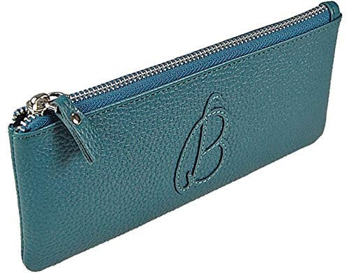 Kosmetiktasche Leder Kosmetiketui Schminktasche Stifteetui Make up Beauty Tasche GoBago (Petrol)