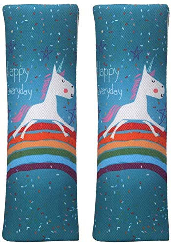 CYWQ 2 x Einhorn-Sicherheitsgurt-Polster, Kinder-Sicherheitsgurt-Abdeckung, Kopf- und Nackenstütze, Einhorngrün