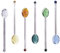 Cabilock 6Pcs Kleine Glas Teelöffel Kristall Klar Petite Teelöffel Glas Espresso Oder Tee Rührwerke für Dessert Mischen Vorspeise Farbe Sortiert