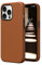 SURPHY Faux Leather Case Compatible with iPhone 13 Pro Case 6.1 inch, Premium PU Leather Case Cover (with Metallic Buttons & Microfiber Lining) for iPhone 13 Pro, Brown