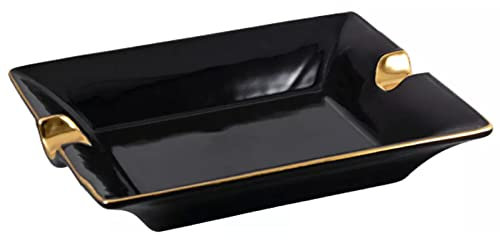 Porzellan Aschenbecher schwarz groß