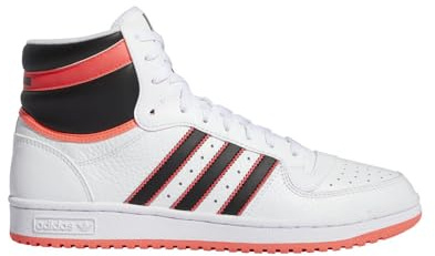 adidas Originals Herren Top Ten Hi Basketballschuhe, Weiß/Lebendiges Rot/Gelb, 43 EU