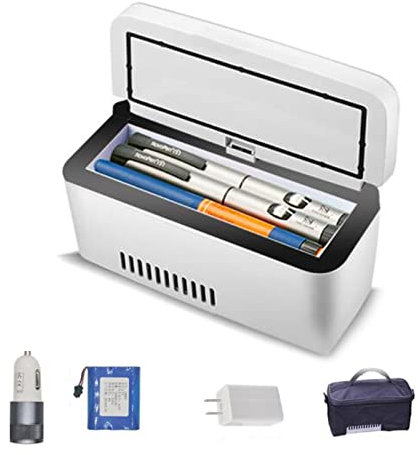 ALSUP Car Refrigerator Portable Mini Insulin Cool Box, 2-8 °C Medical Refrigerator, Car Fridge Medicine Cooler, Suitable for Travel/Interferon/Storage of Medicines,1cell