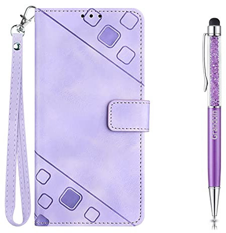 Grandoin Kompatibel mit Vivo Y51 2020/Y3/ Y51A Hülle, Handyhülle Lederhülle Klappbar Flip Case Stoßfeste Klapphülle Tasche Magnet Kartenfach Standfunktion Schutzhülle für Vivo Y51 2020/Y3/ Y51A (Lila)