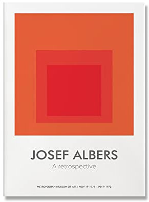 XCPORA Josef Albers Poster Josef Albers Wandkunstausstellung Farbverlauf quadratische Drucke Josef Albers Leinwand Malerei Wohnkultur Bild 50x70cmx1 ohne Rahmen