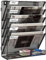 EasyPAG 6 Compartiments Assembler Métal Porte Document Mural A4 Porte Revue Suspendu Organisateur de Bureau à Suspendre Banette de Rangement Range Papier Corbeille a Courrier Murale,Noir