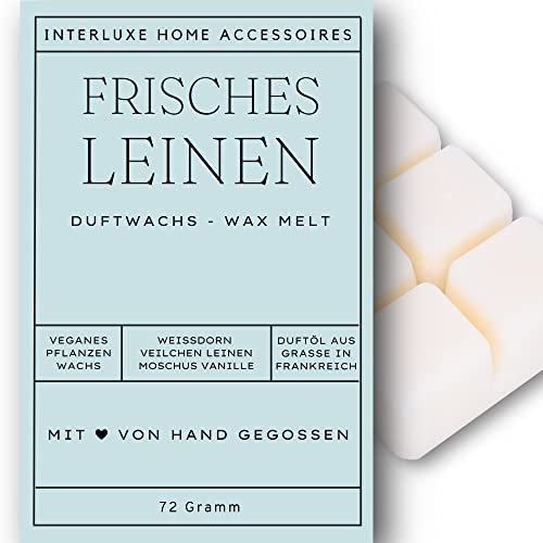 Interluxe Duftmelt Wachsmelt Frisches Leinen angenehm duftend Waxmelt 100% pflanzlich Duftwachswürfel für Duftlampe Wachs mit Duftöl Indoor Melts Duftwachs für Aromalampe