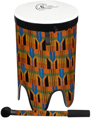 TOCA 12 Sympatico Tom Tom TSSNT-12K-FDP Finish Kente Cloth | leichter und strapazierfähiger PVC Korpus, Sympatico Felle, fest vorgestimmt, Fell abnehmbar einzeln bespielbar