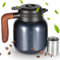 Dreamhigh® Thermos 1L avec Infuseur, Carafe isotherme avec affichage de la température, Pichet isotherme bien fermée (pas de fuite, pas de goutte), Pour café, thé et lait