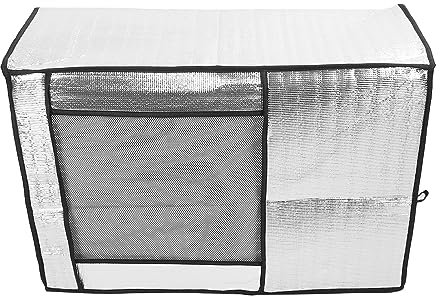 Cubierta para Aire Acondicionado Exterior, Cubierta Protectora Impermeable para Unidad de CA para Muebles Centrales, Plateada (75x26x57cm / 29.5x10.2x22.4in)
