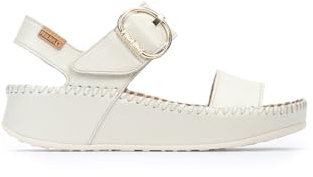 Pikolinos Sandalias cuña en Cuero Marina para Señora Color Nata