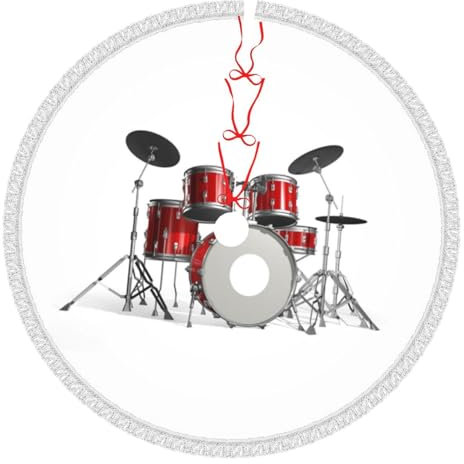Coole Trommel-Set, bedruckt, Weihnachtsbaum-Rock, Dekoration, Urlaub, Polyester, Weihnachtsbaummatte