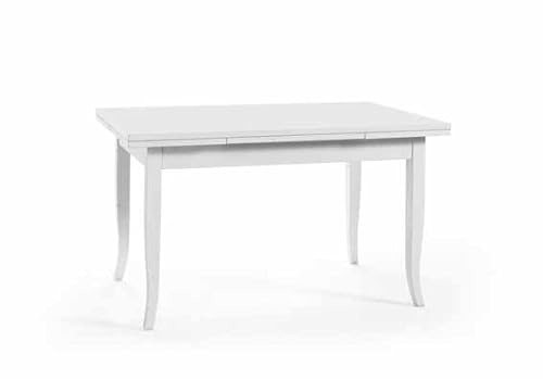 Vicentini arreda TAVOLO DA CUCINA IN LEGNO ALLUNGABILE SHABBY CHIC MOD DUETTO BIANCO (120x80 (200))