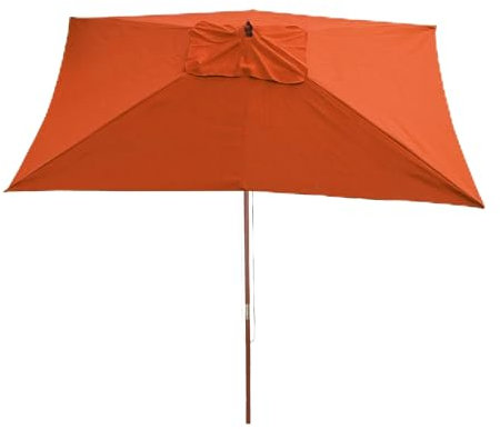 Mendler Sonnenschirm Florida-AM, Gartenschirm Marktschirm, 2x3m Polyester/Holz 6kg - terracotta