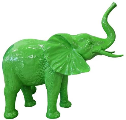 Casa Padrino Luxus Deko Skulptur Elefant Grün 160 x 66 x H. 160 cm - Große Deko Figur - XXL Deko Skulptur - XXL Deko Figur - Garten Deko - Luxus Deko XXL Figuren