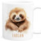 Faultier Tasse personalisierte Kindertasse mit Namen Faultiertasse Namenstasse süßes Kinder Geschenk für Jungen & Mädchen Kaffeetasse Teetasse aus Keramik 330 ml