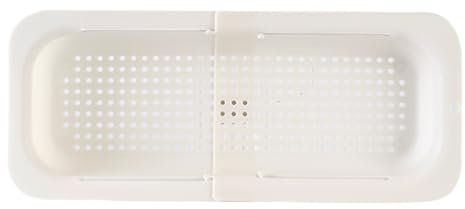 Colador retráctil, cesta de drenaje expandible, cesta de drenaje retráctil sobre el fregadero, grado multifuncional, polipropileno, extensible, escurridor de lavado de frutas, verduras, colador de