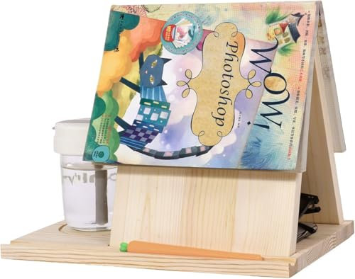 LIFVEAN Dreieckiger Buchhalter aus Holz, einzigartiger Buchdiener mit Getränkehalter, dreieckiger Buchständer für Seitenablage mit Brille, iPad und Stifthalter für Buchliebhaber, Original