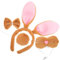 minkissy 4-Teiliges Osterhasenkostüm Plüsch-Osterhasenohren-Stirnband Hasenohren Nasenschwanz Und Fliege Osterhasen-Haarreifen Hasen-Cosplay-Verkleidung Für Kinder Und Erwachsene