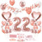 Luftballon 22. Geburtstag Roségold - Deko Set Mit Riesen Folienballon Zahl 22, Happy Birthday Folienballon - Für Frauen