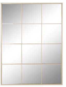 Home ESPRIT Espejo de Pared Beige Cristal Hierro Espejo Ventana Scandi 90 x 1 x 120 cm