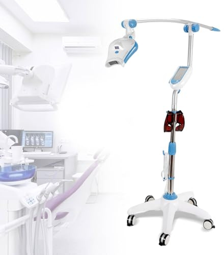 GMSLuu Bleaching zähne Dental Zahnaufhellung Accelerator LED Licht Bleaching Lampe Zahn-Bleaching 220V Whitening Accelerator Licht 124cm Höhenverstellbarer 5-Rollen mit Bremsen ausgestattet