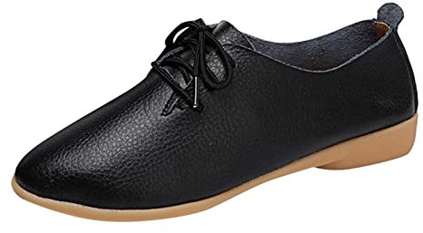 Business Schuhe Damen Leder Halbschuhe Schnürschuhe Low-Top Sneaker Atmungsaktiv Schnürhalbschuhe Moderne Schnürschuhe Mit Gummisohle Frauen Klassische Leder Schuhe Schnürung Wildleder Businessschuhe