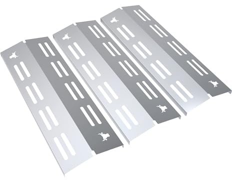 tuning-art GA42 Gasgrill Brennerabdeckung Edelstahl kompatibel mit Enders Chicago 3 Gasgrills | Brennerschutz | Passgenau, Farbe:3er Set Chrom Bulle