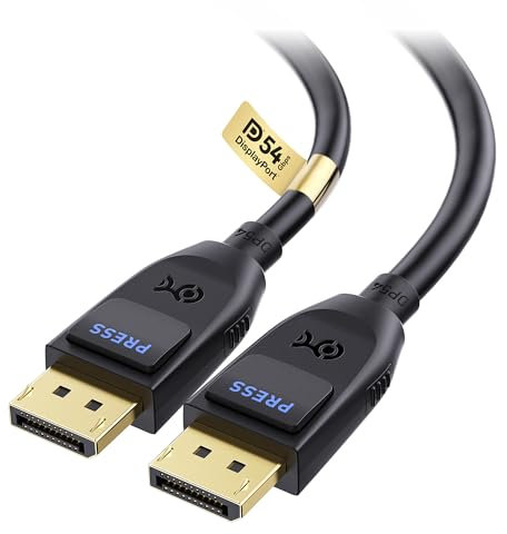 Cable Matters VESA Certified 54Gbps DisplayPort 2.1 Cable 3m, DP54 Cable con, 8K 165Hz, 4K 500Hz en Negro con FreeSync, G-SYNC y HDR para Gaming Monitor, PC, RTX 4080/4090, RX 7900